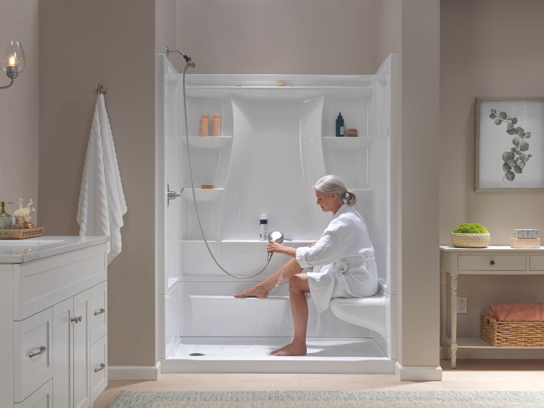 Procrylic Seated Shower Kit 60"x32" Left Drain, image 20