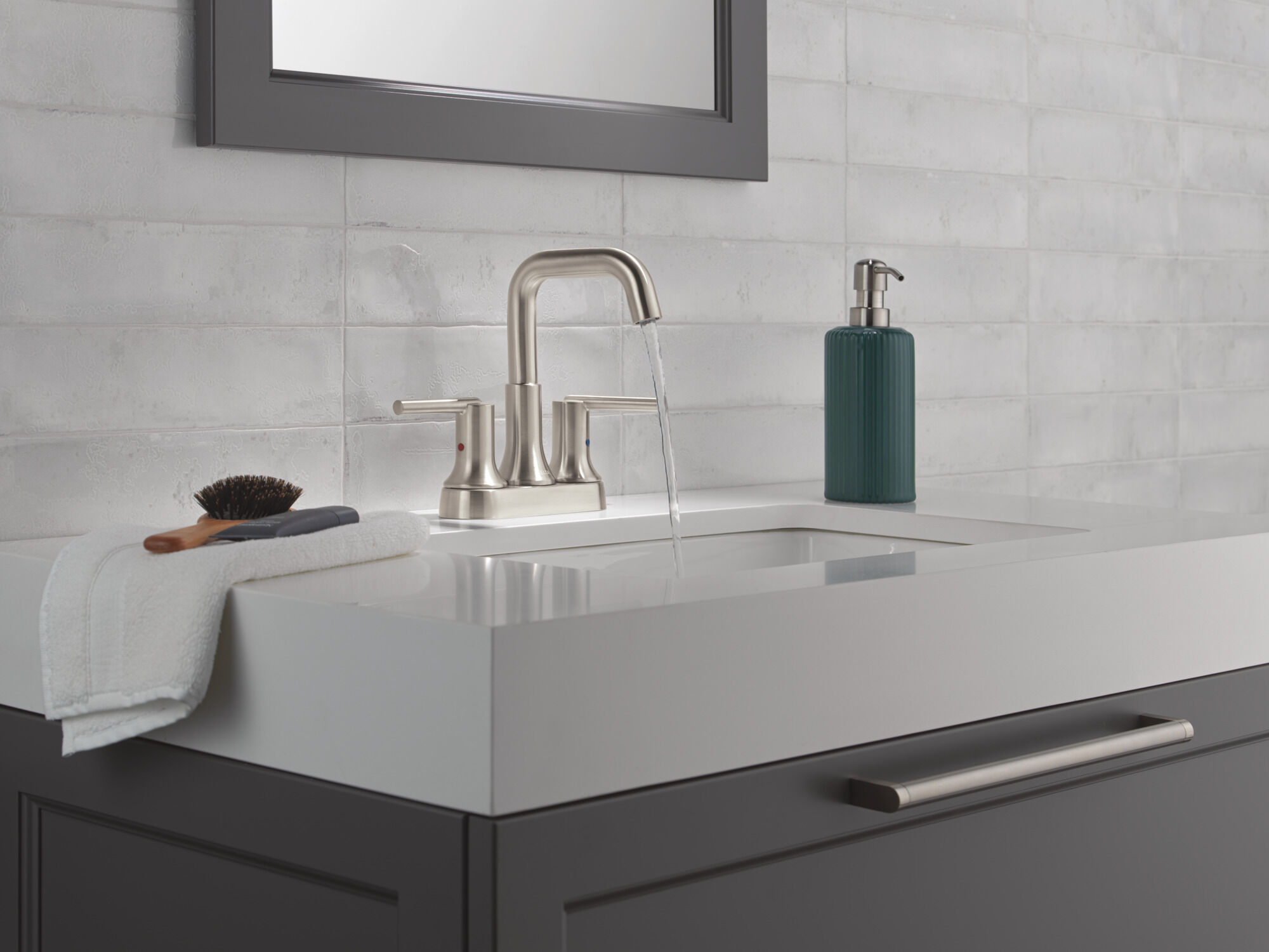 Delta Faucet Trinsic 蛇口 5.00 x 16.00 x 5.00 inches 3559-SSMPU-DST 1 Two Handle Widespread Bathroom Faucet in Chrome 3558-MPU-DST