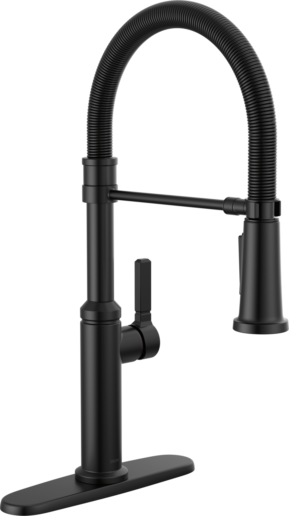 Single Handle Pull-Down Spring Kitchen Faucet in Matte Black 18829