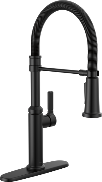Single Handle Pull-Down Spring Kitchen Faucet in Matte Black 18829