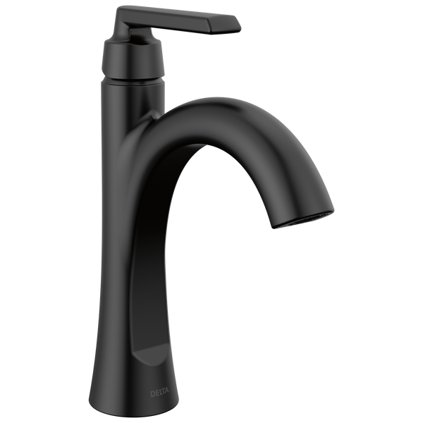 Single Handle Bathroom Faucet in Matte Black 15832LFBL Delta Faucet