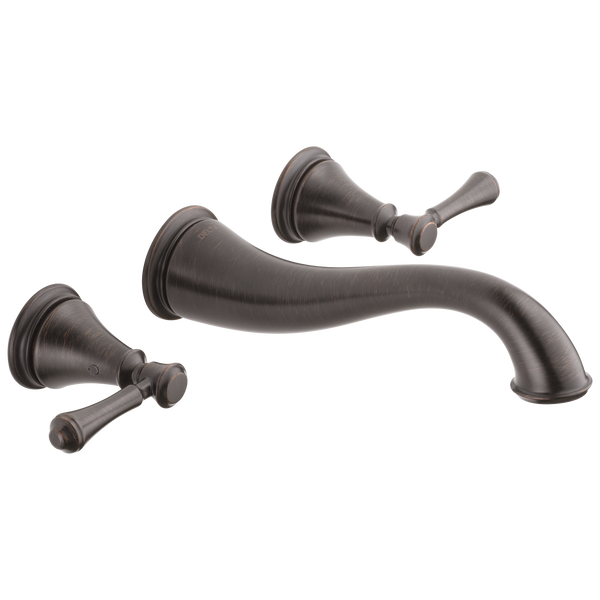 Two Handle Wall Mount Bathroom Faucet Trim in Venetian Bronze