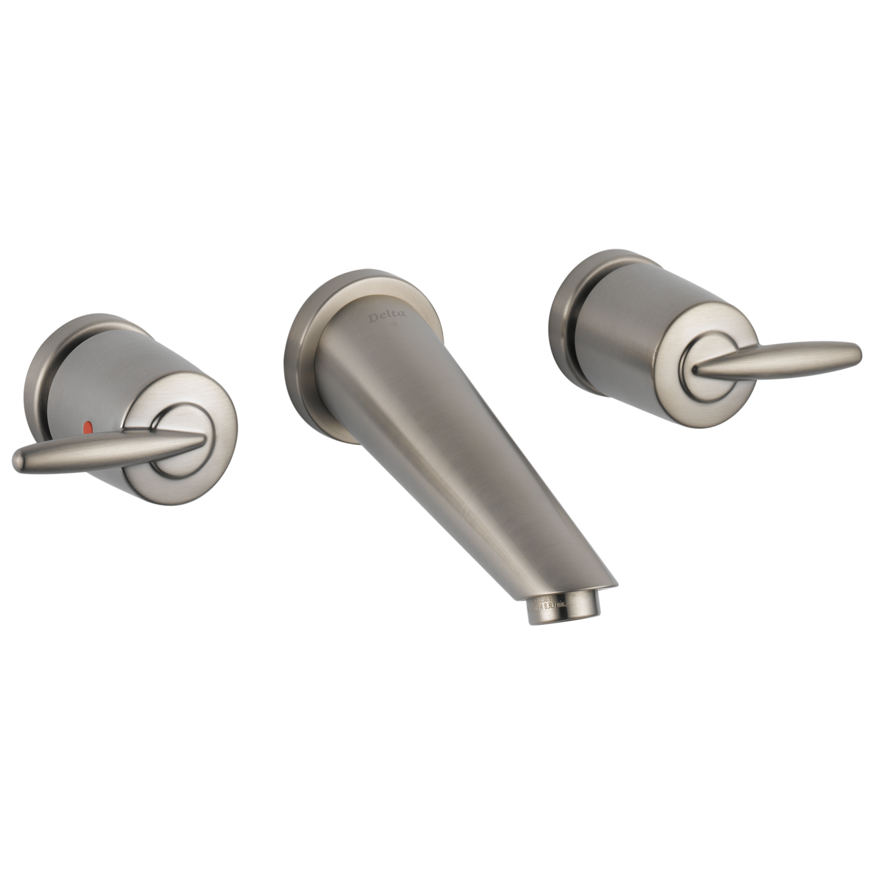 Two Handle Wall-Mount Bathroom Faucet in Stainless 3585LF-SSWL | Delta Faucet