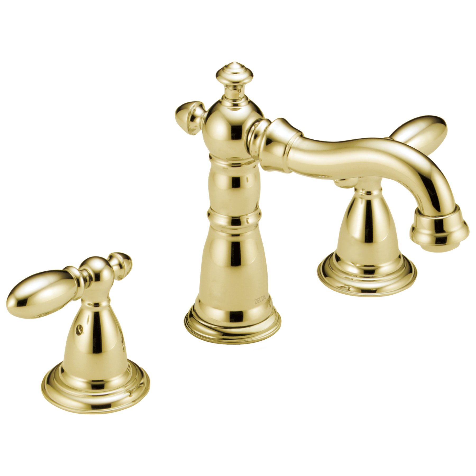 Two Handle Widespread Bathroom Faucet in Polished Brass