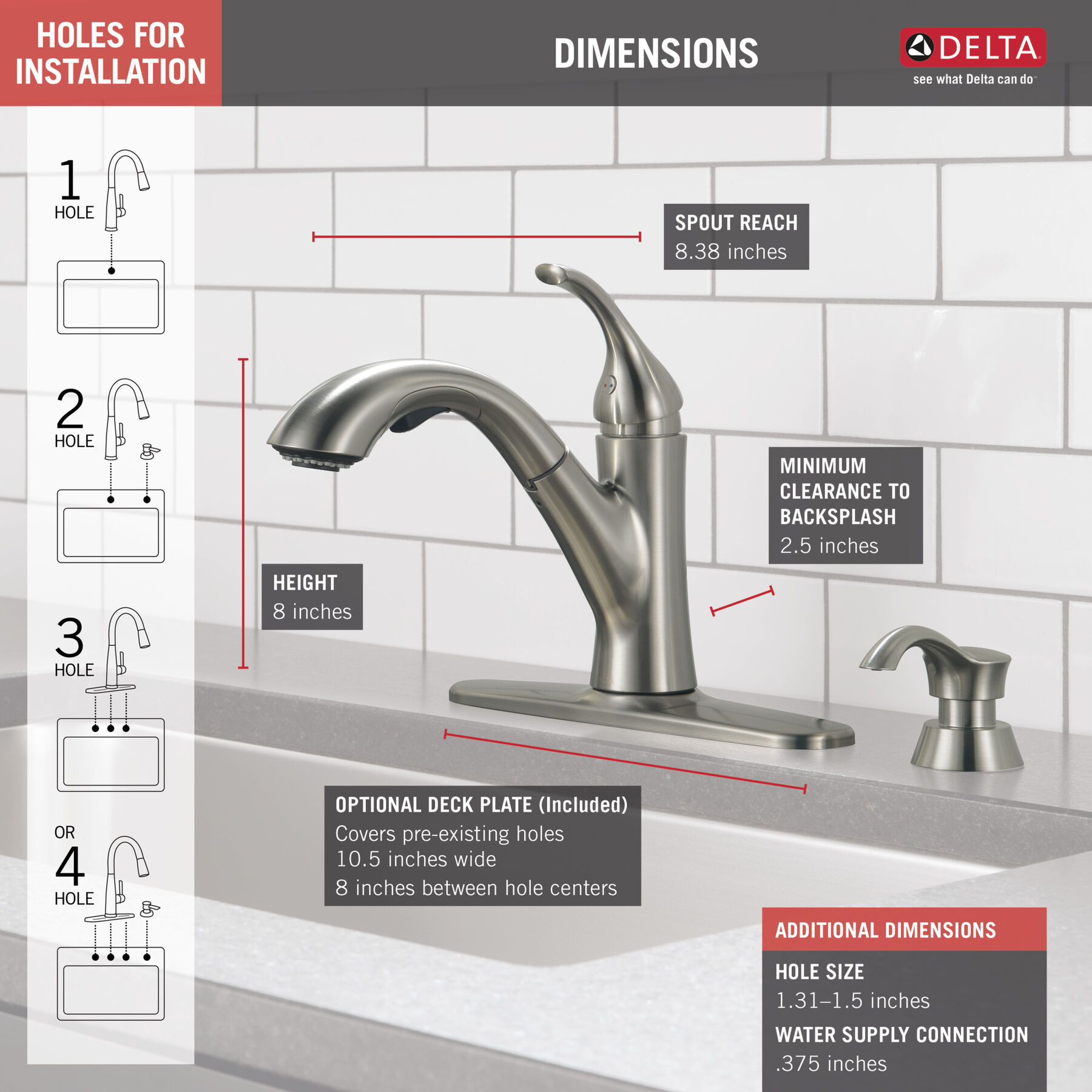 Single Handle PullOut Kitchen Faucet (Recertified) in Stainless 16932SSSDDSTR Delta Faucet