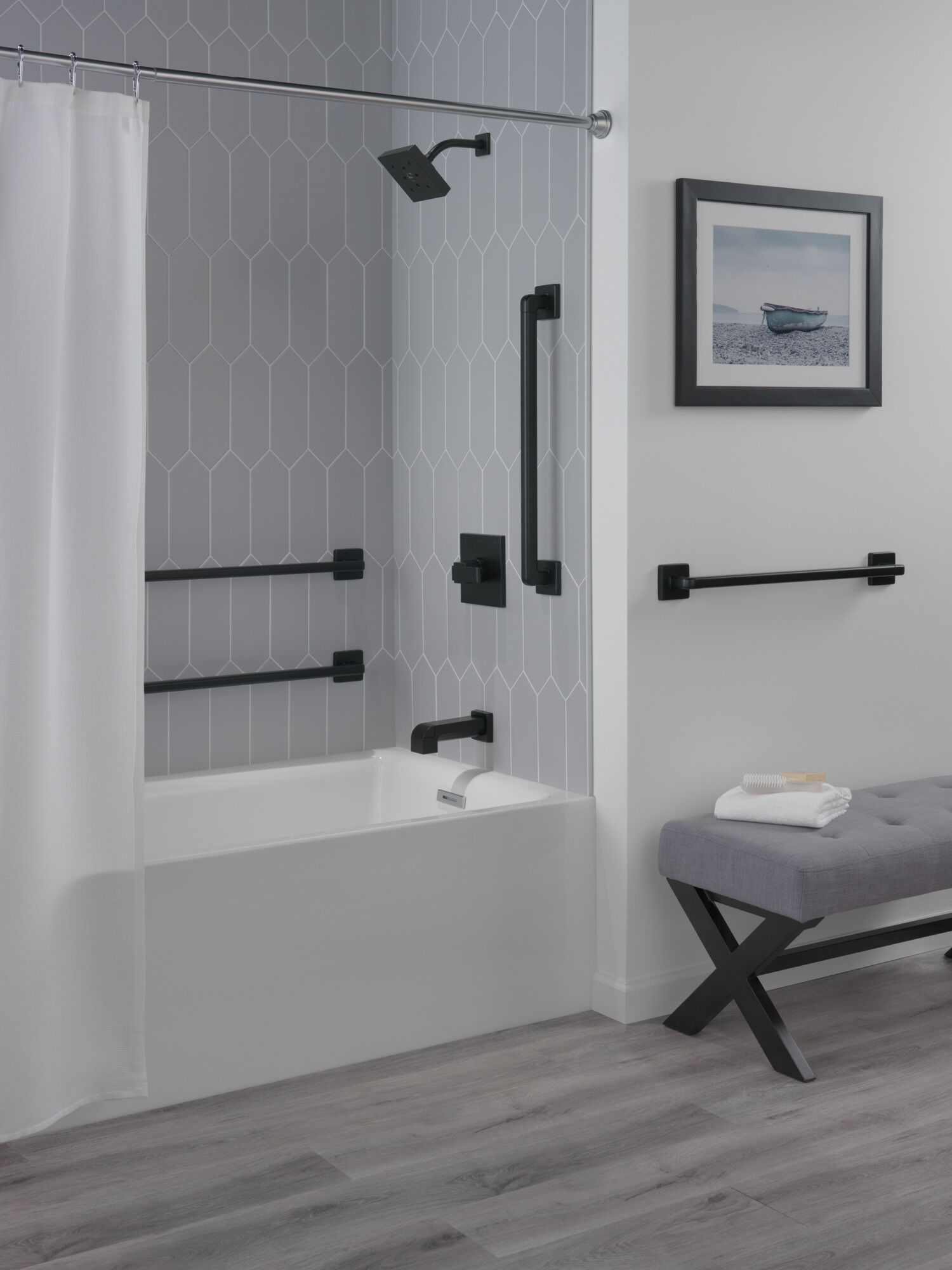 Angular Modern Decorative ADA Grab Bar - 24