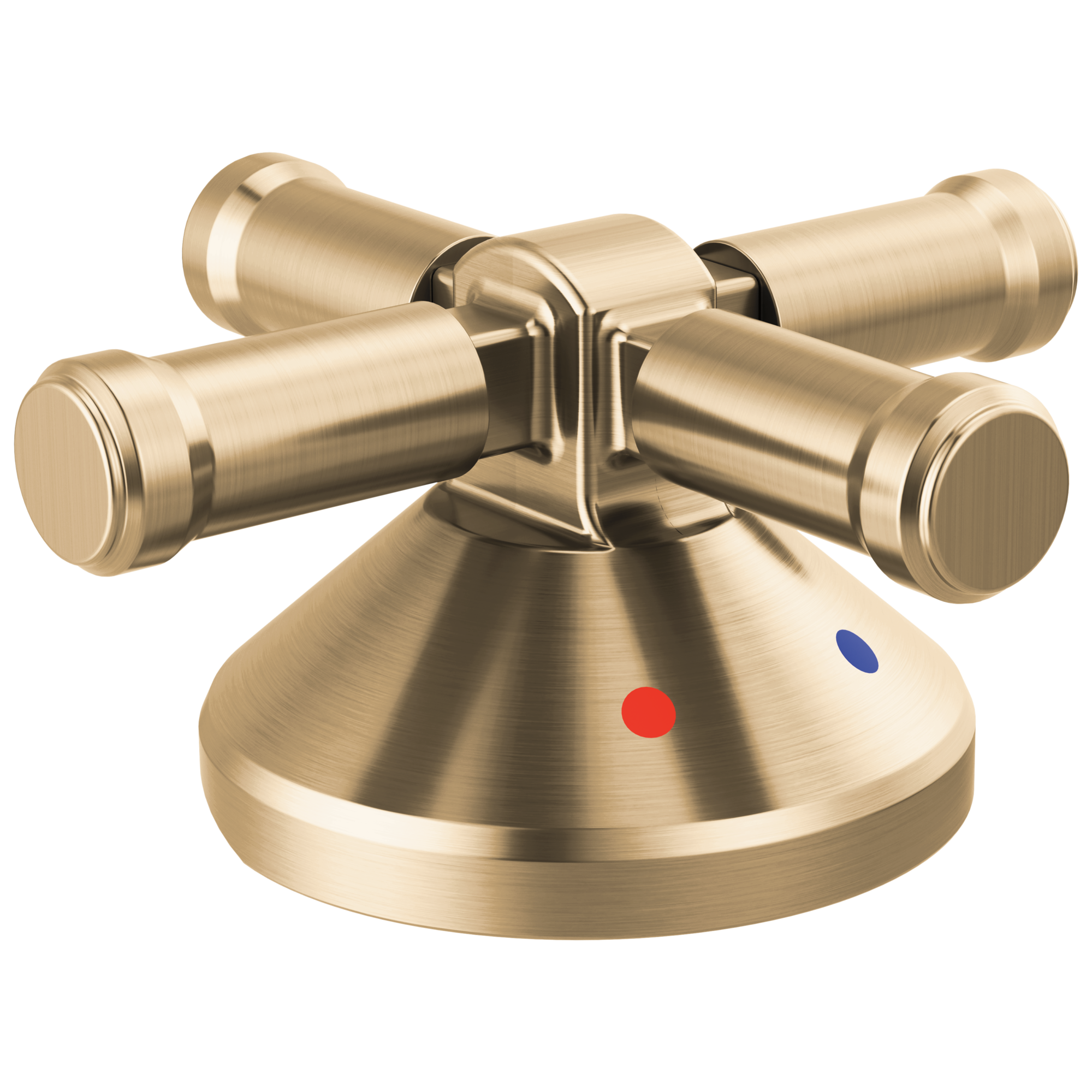 BroderickE 3-Hole Roman Tub w/Hand Shower - Handle Kit-Cross - Lumicoat Champagne Bronze