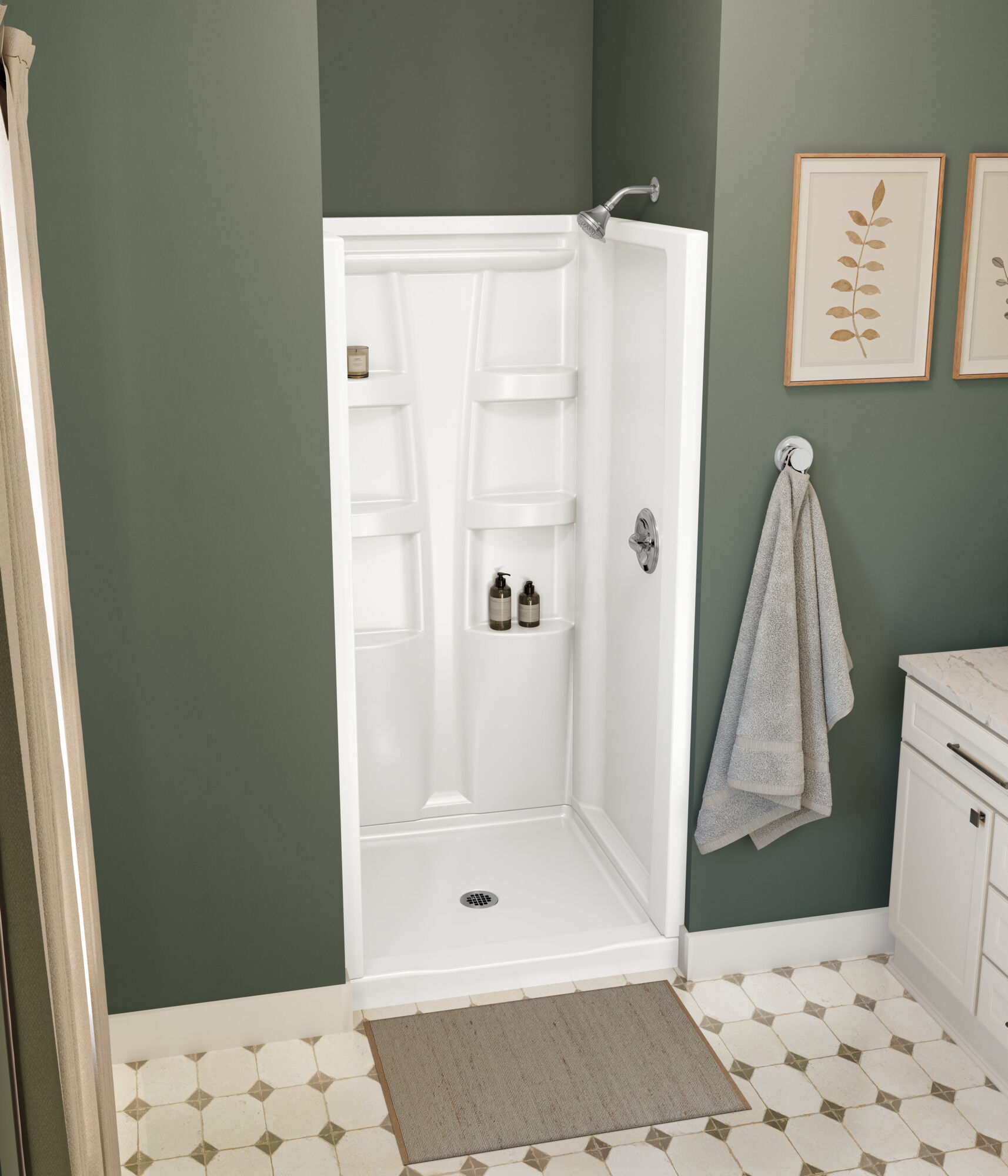 ProCrylic 36 in. x 36 in.Shower Base Center Drain in High Gloss