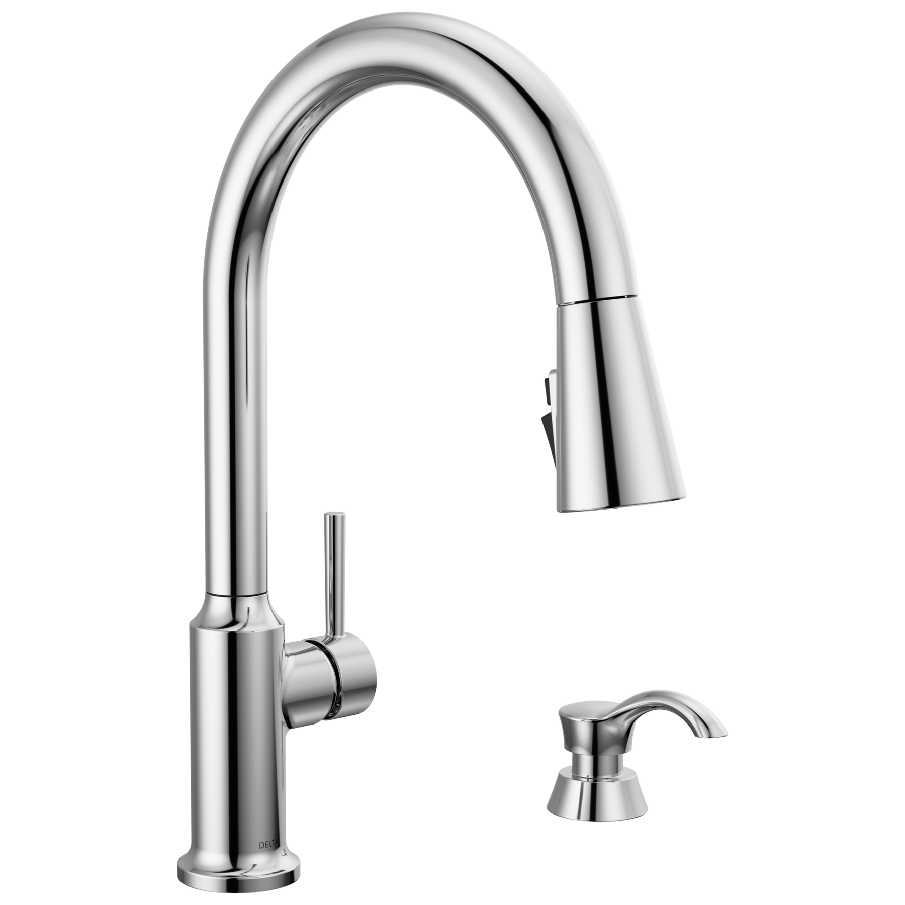 Single Handle Pull-Down Kitchen Faucet with Soap Dispenser and