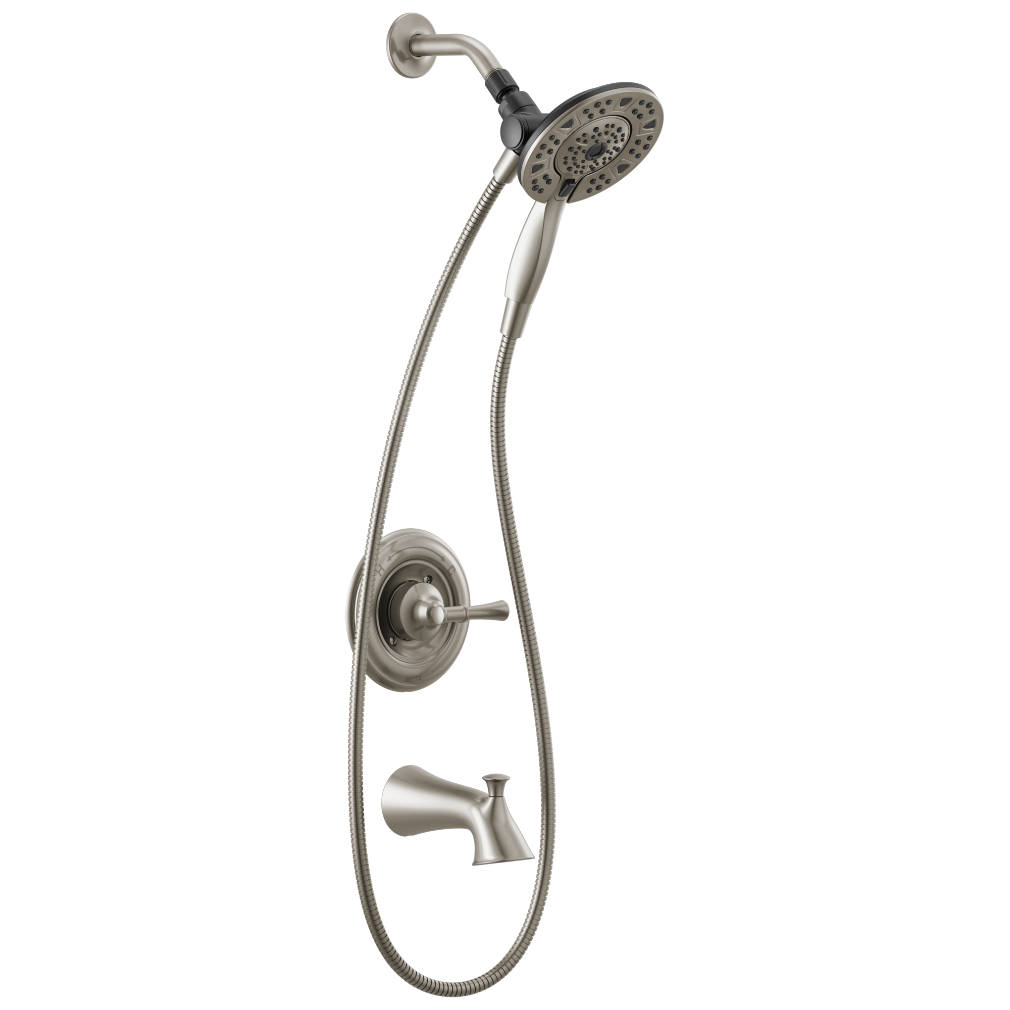 Delta Wannen- & Duscharmatur Set In Schwarz/Gold – Mit 2-in-1 Duschkopf, Wassersparend & Stylisch