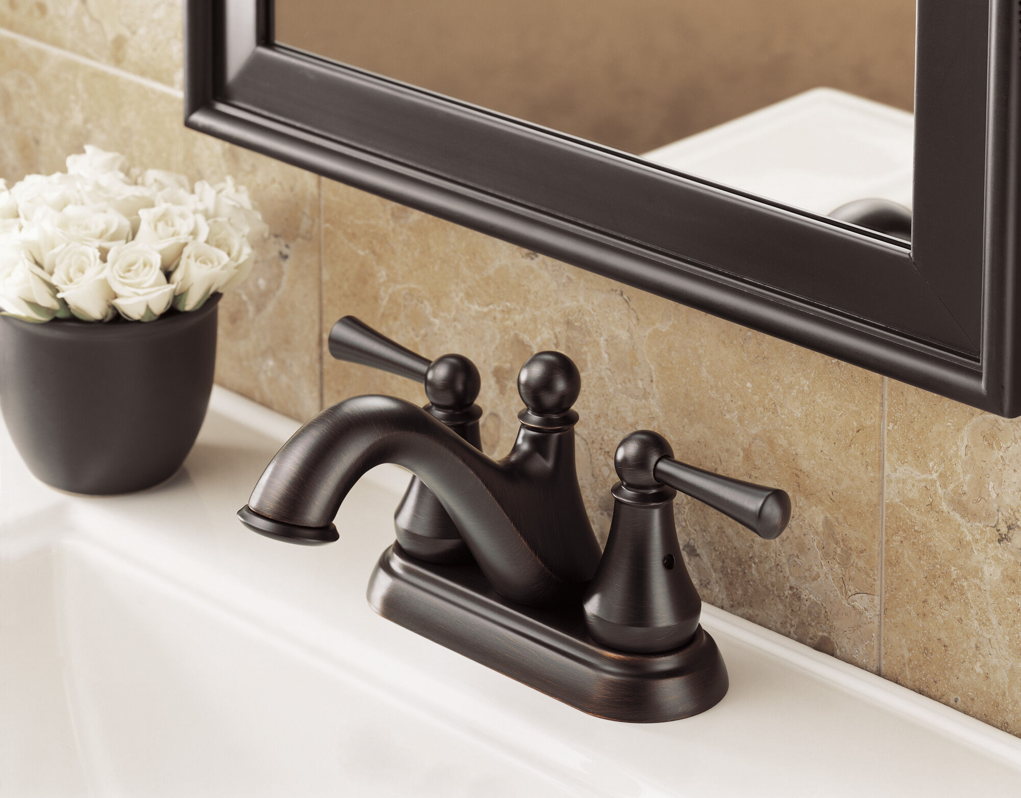 Two Handle Centerset Bathroom Faucet in Venetian Bronze 25999LF-RB