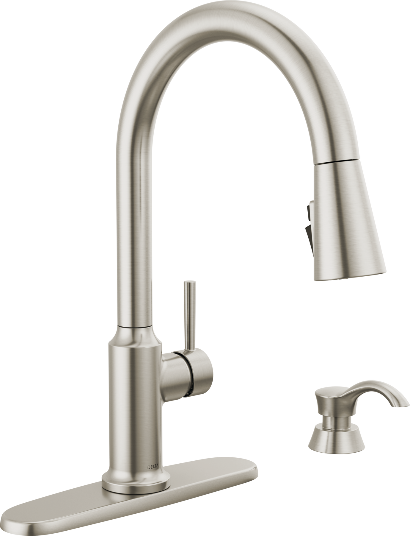 Single Handle Pull-Down Kitchen Faucet with Soap Dispenser and ShieldSpray® Technology in Spotshield Stainless — thumbnail 2