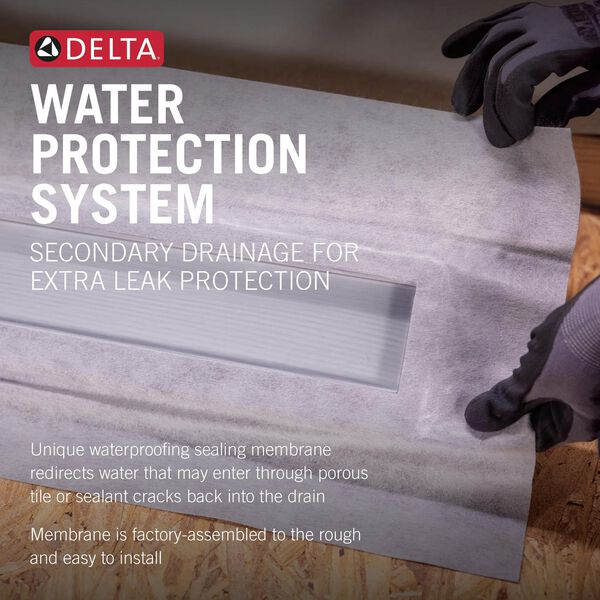 Delta 36-inch Reversible Linear Shower Drain Trim - Adjustable Tile-In Drain Grate