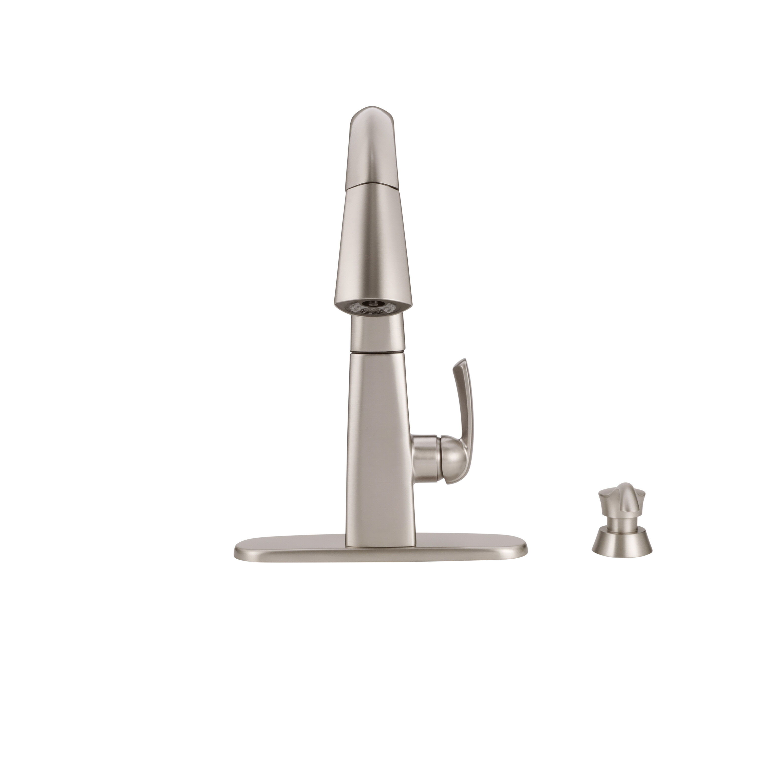 Single Handle Pull-Down Kitchen Faucet with Soap Dispenser and