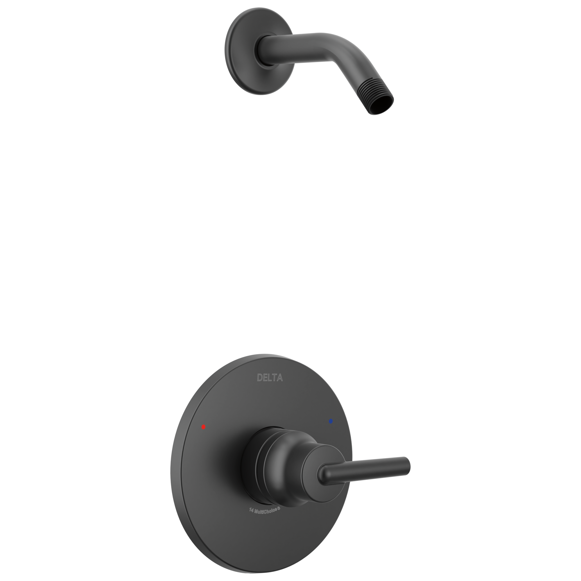 Delta Faucet ModernE Monitor 14 Series Shower Trim - Less Head - Matte Black