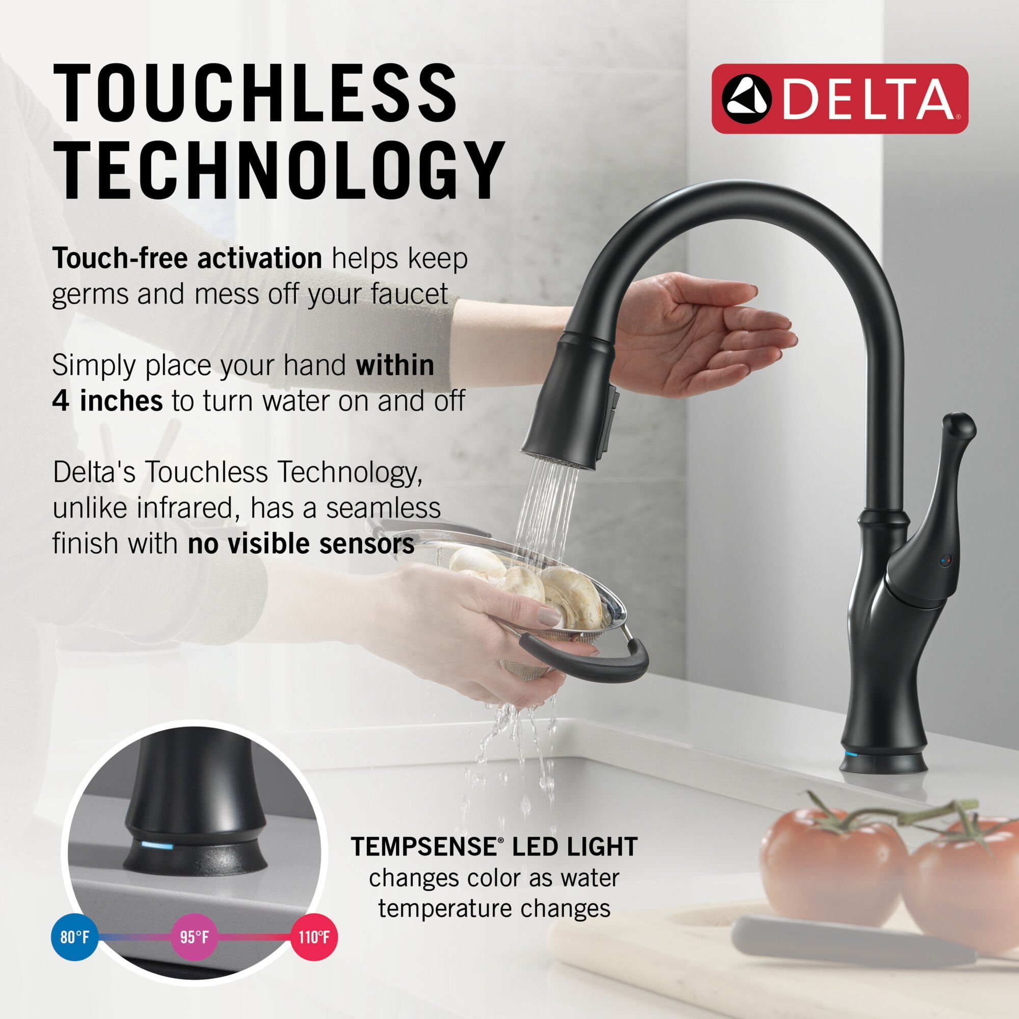 Touch2O® Technology Kitchen Faucet with Touchless Technology in