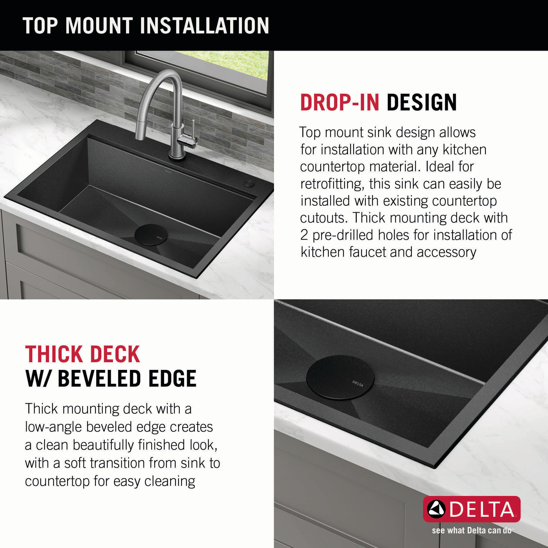 33&rdquo; Drop-In Top Mount&nbsp;16 Gauge Workstation Kitchen Sink Single Bowl&nbsp;with WorkFlow&trade; Ledge and Accessories