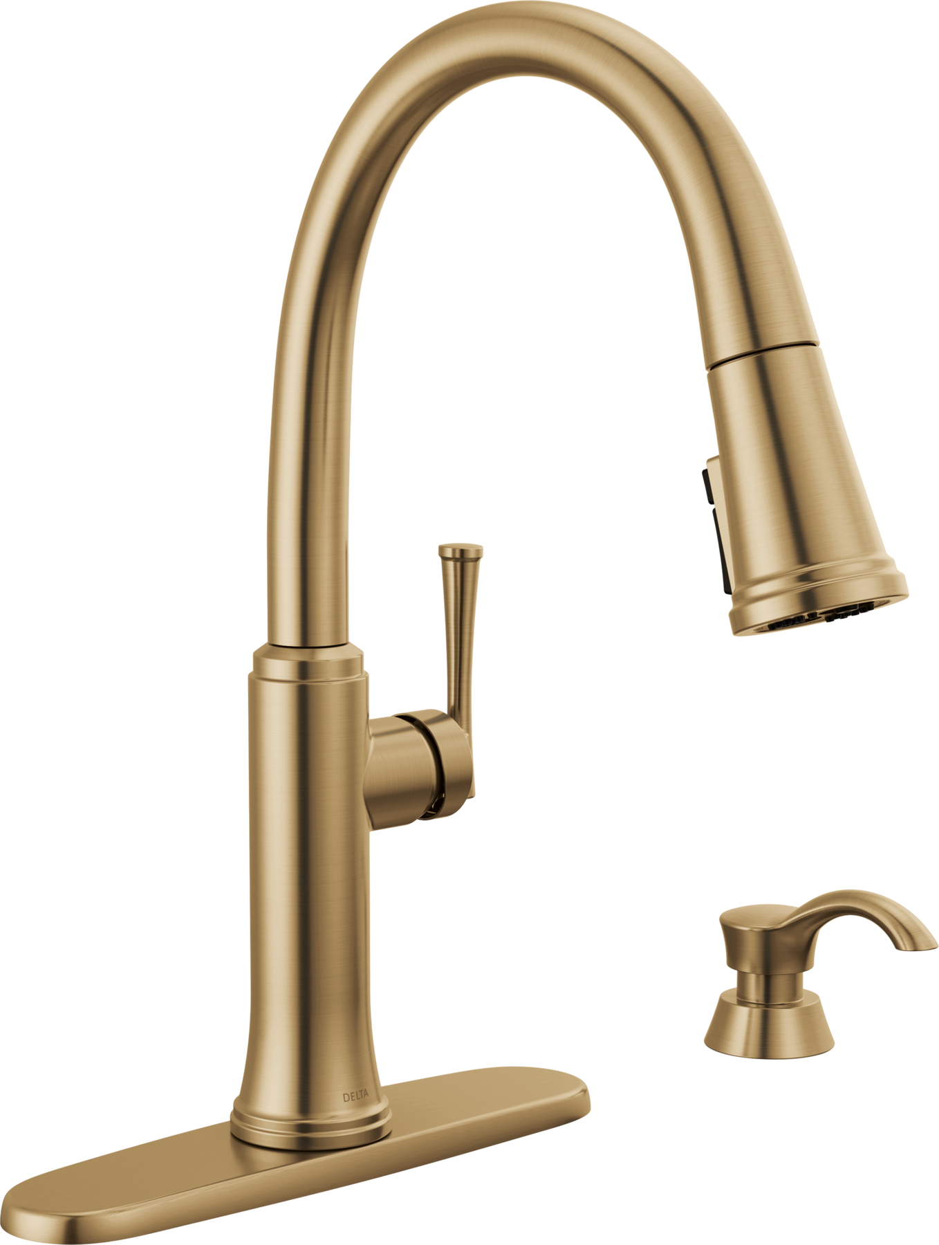 Single Handle Pull-Down Kitchen Faucet with Soap Dispenser and