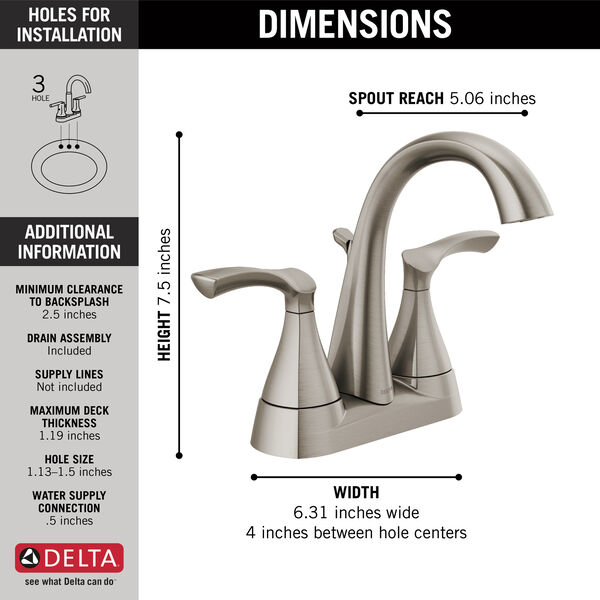 Two Handle Centerset Lavatory Faucet in Spotshield Brushed Nickel ...