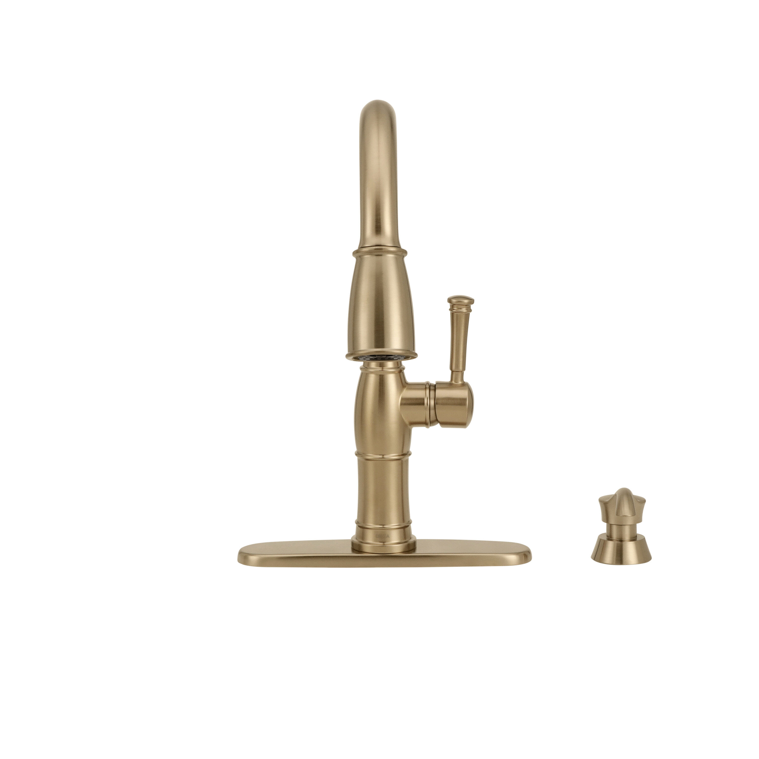 Single Handle Pull-Down Kitchen Faucet with Soap Dispenser and