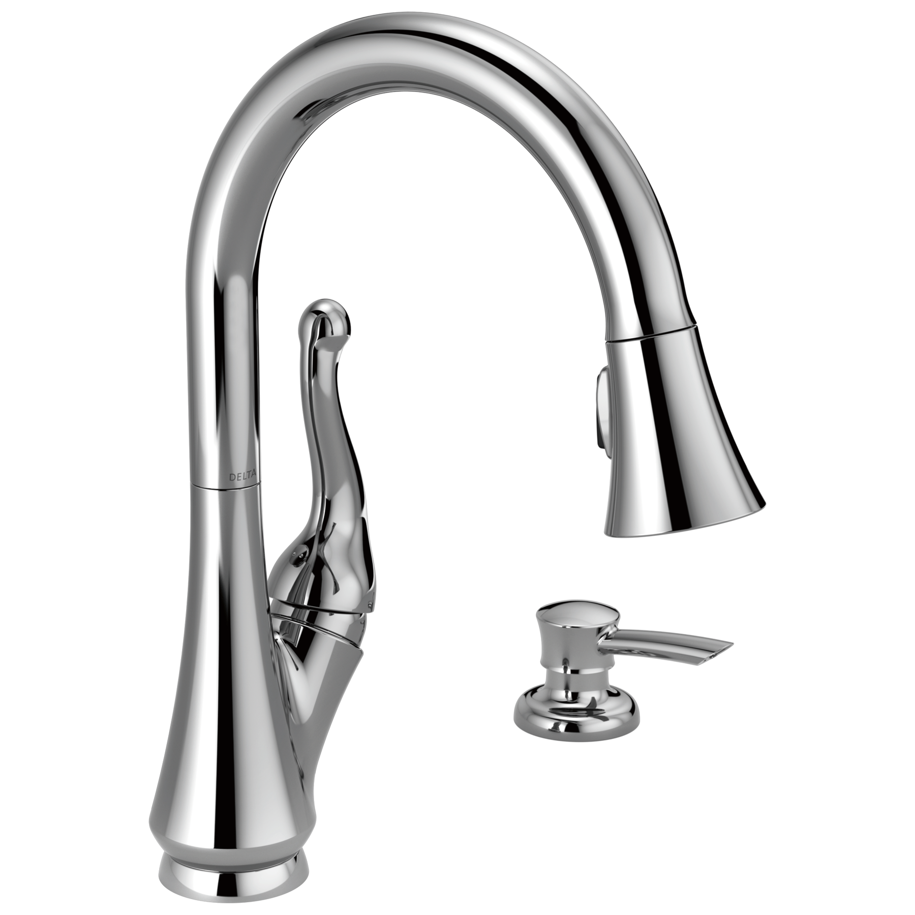 Single Handle Pull-Down Kitchen Faucet with Soap Dispenser in 
