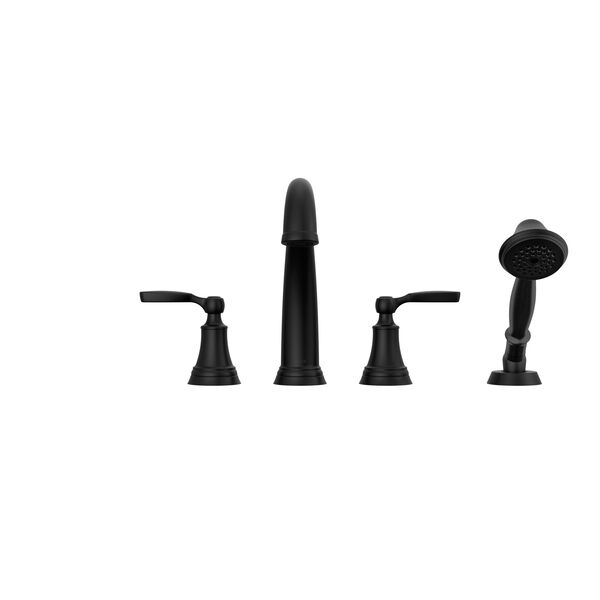 Roman Tub with Hand Shower Trim in Matte Black T4732-BL | Delta Faucet 