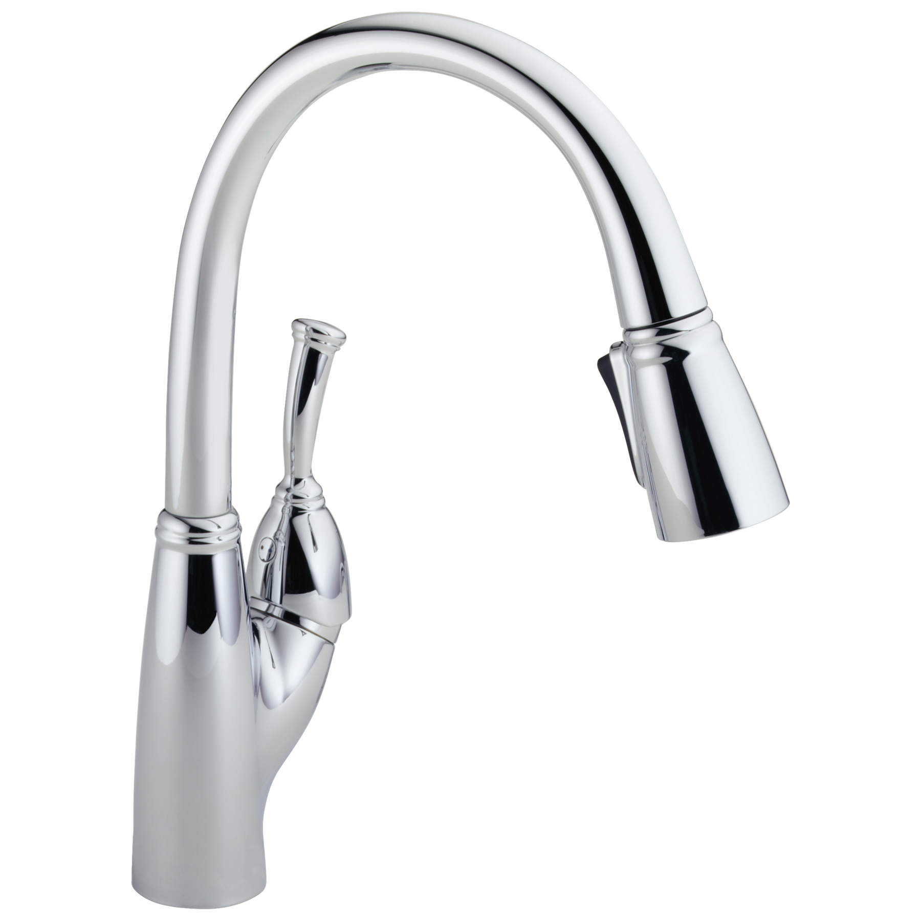 Devices & Desires マガレット・サンデロウスキー Single Handle Pull-Down Kitchen Faucet in Chrome 989-DST | Delta