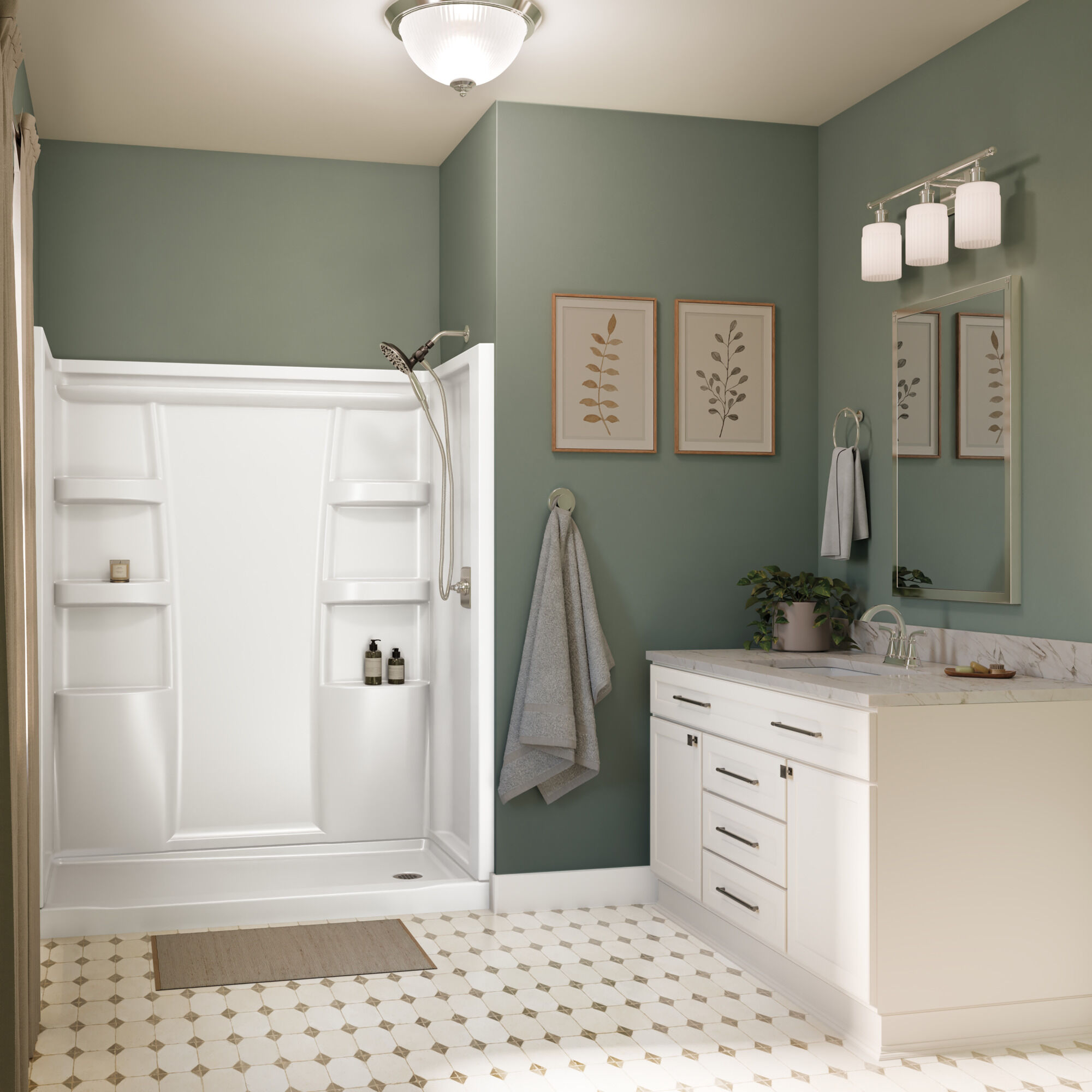 ProCrylic 60 in. x 32 in.Shower Base Right Drain in High Gloss