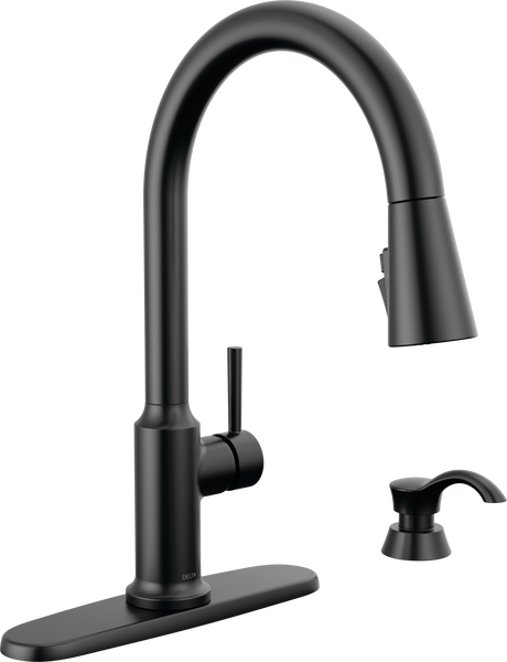 Single Handle Pull-Down Kitchen Faucet with Soap Dispenser and