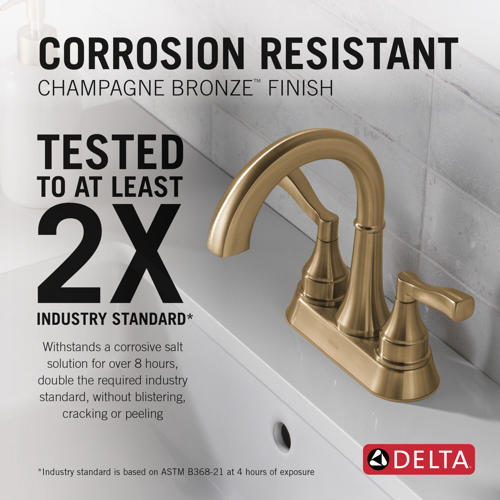 Two Handle Centerset Bathroom Faucet in Champagne Bronze 25822LF