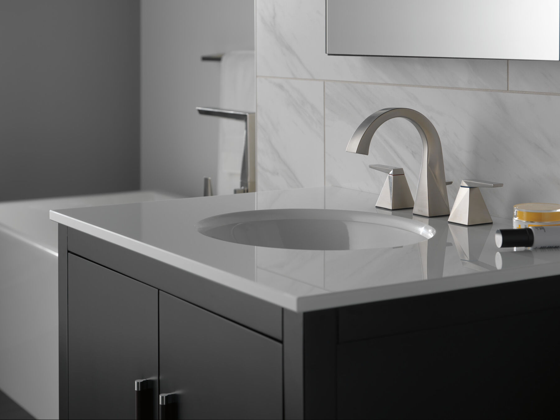 Two Handle Widespread Bathroom Faucet in Lumicoat® Stainless 35546 