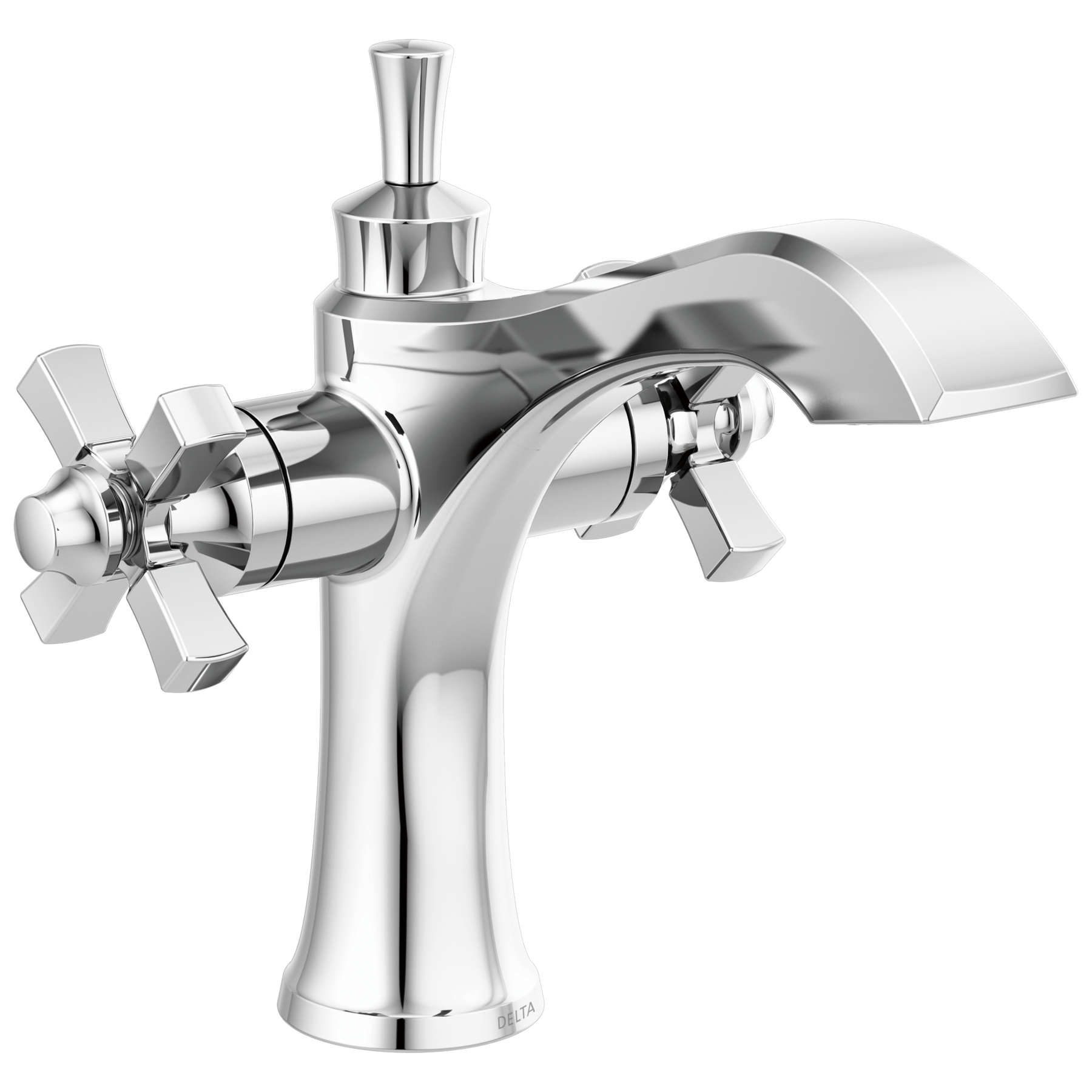 Two Handle Single Hole Monoblock Bathroom Faucet in Chrome — image 1