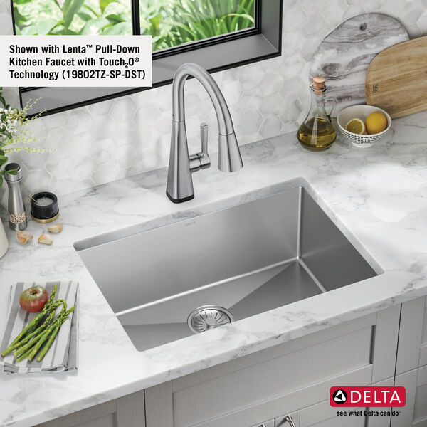 26” Undermount Stainless Steel Single Bowl Kitchen Sink with ...