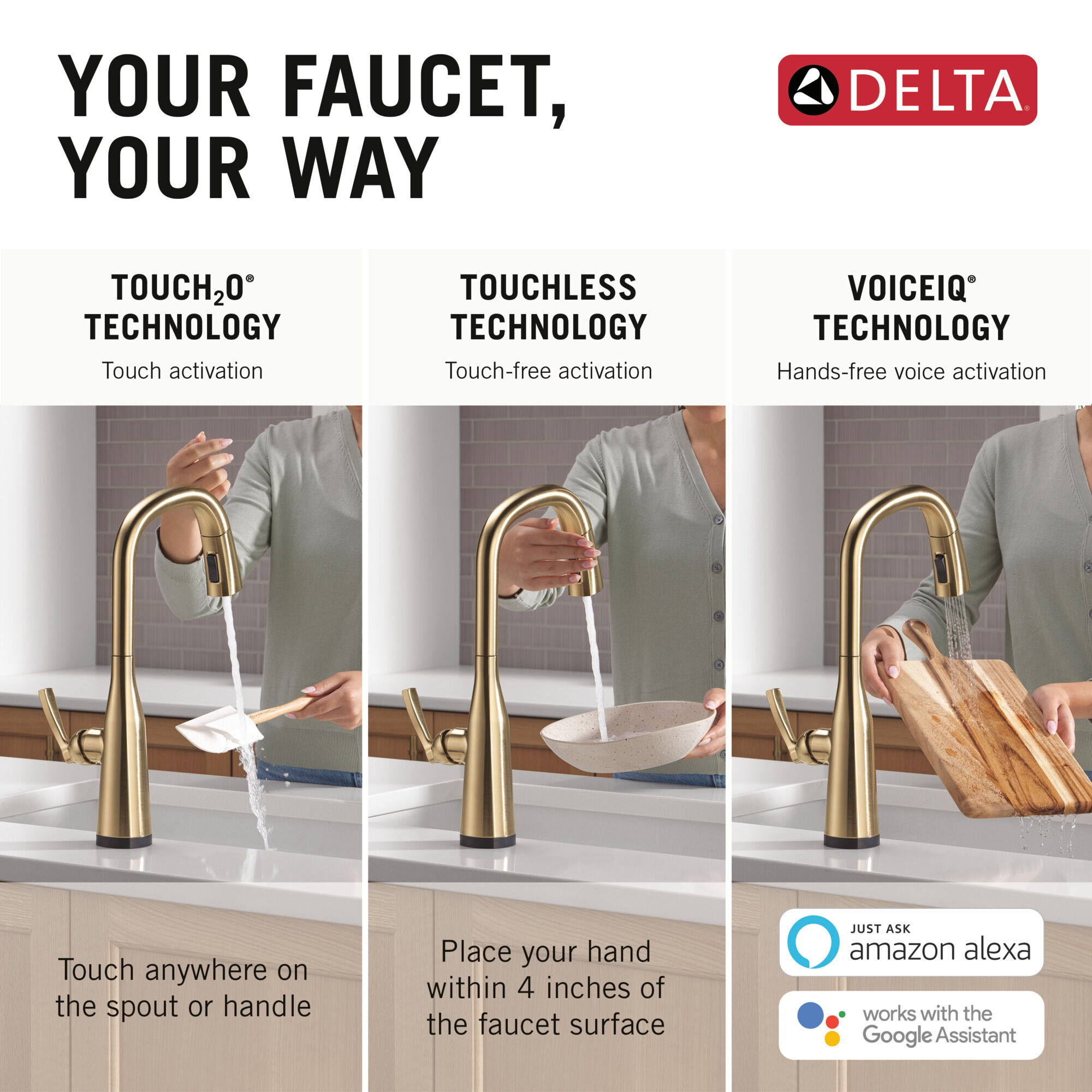 VoiceIQ® Single Handle Pull-Down Faucet with Touch2O® Technology