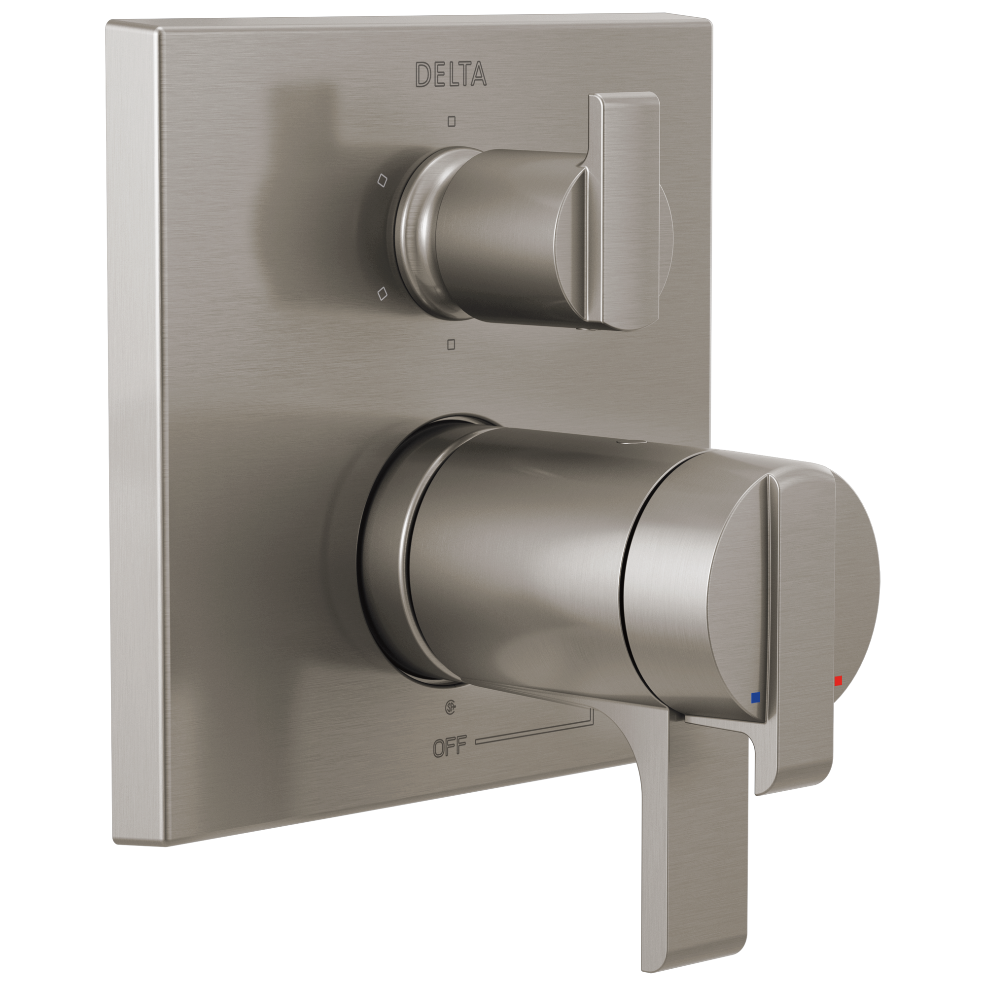 Delta Faucet Ara Angular Modern TempAssure 17T Series Valve Trim with 6-Setting Integrated Diverter - Stainless