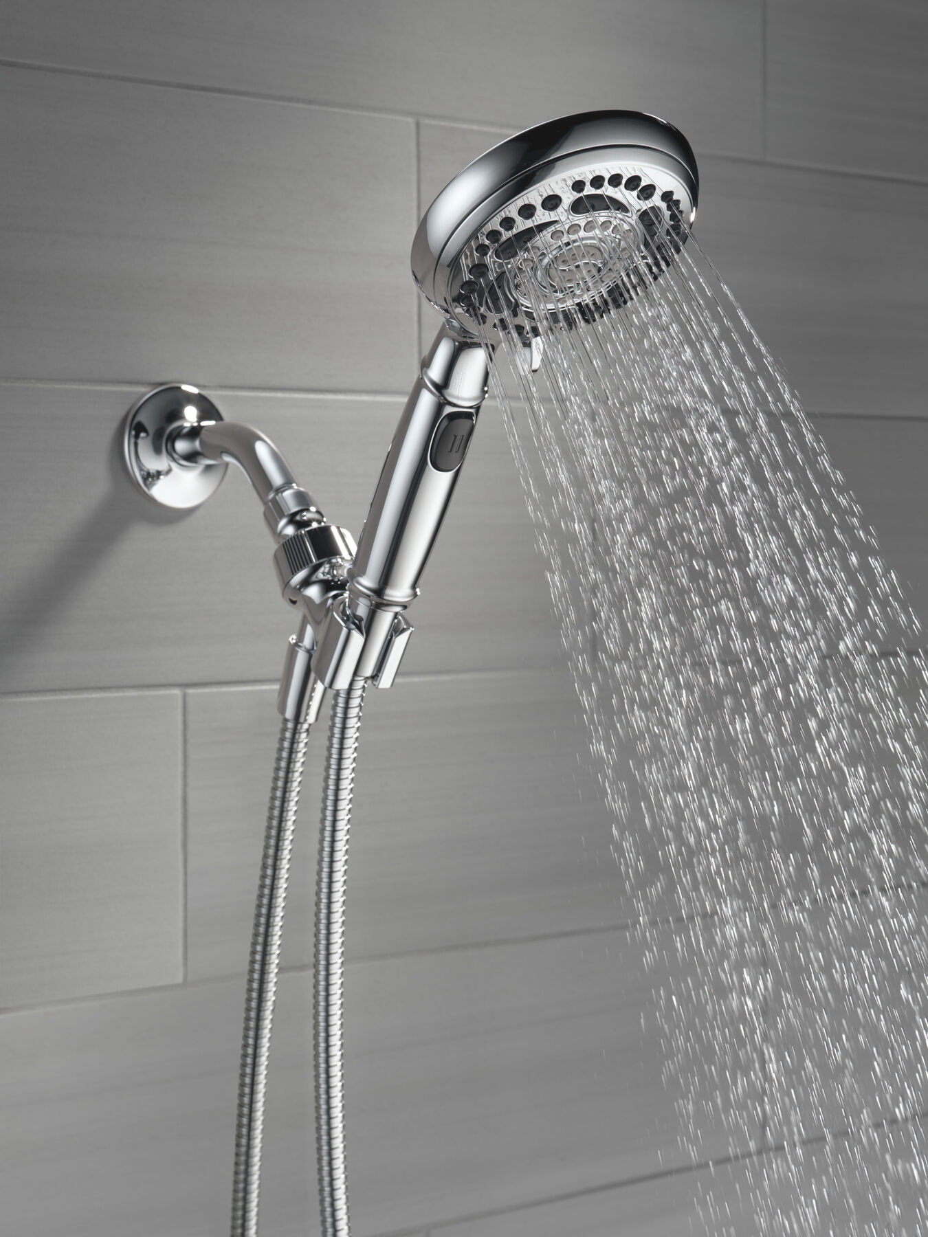 Delta Faucet Suredock 7-Setting Handheld Shower Head - Chrome, Wall Mount, WaterSense Certified (Refurbished)