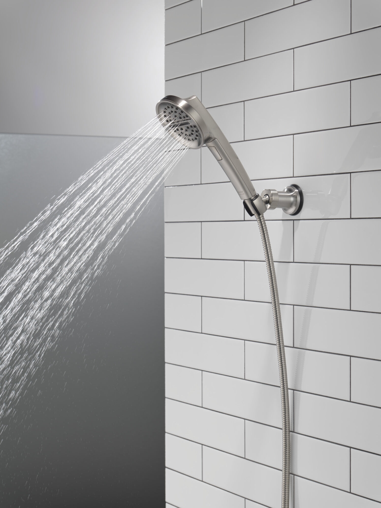 3-Setting Wall Mount Handshower in Lumicoat® Stainless 55386-SS-PR