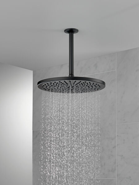 Single-Setting Metal Raincan Shower Head (Recertified) in Matte Black ...