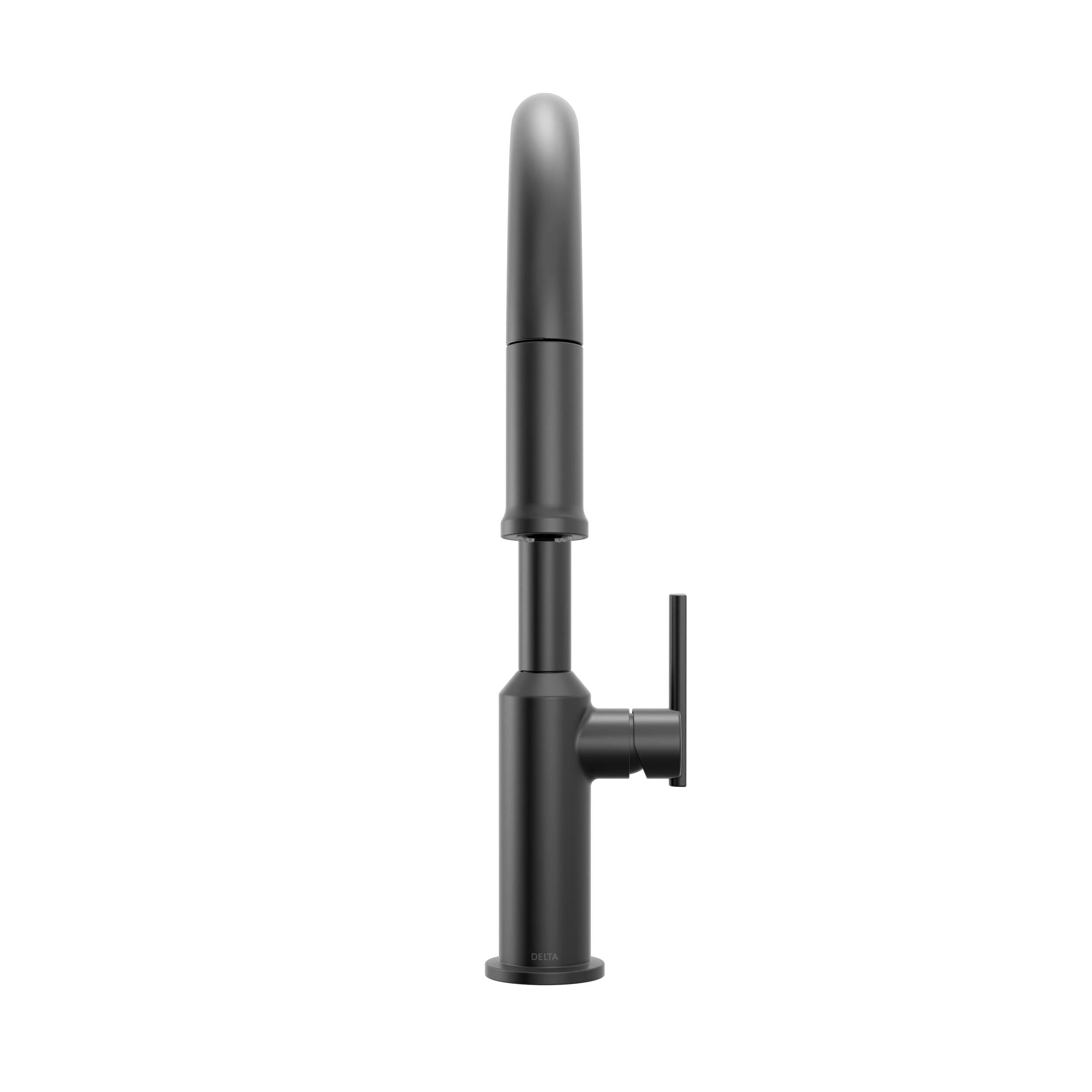 Single Handle Pull-Down Kitchen Faucet in Matte Black 9185-BL-DST