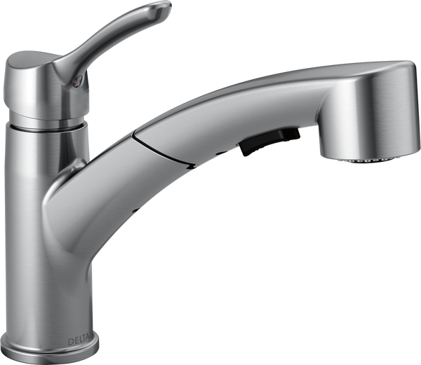 COLONISTA × DUCKROW DEPART Single Handle Tract-Pack Pull-Out Kitchen Faucet in Arctic