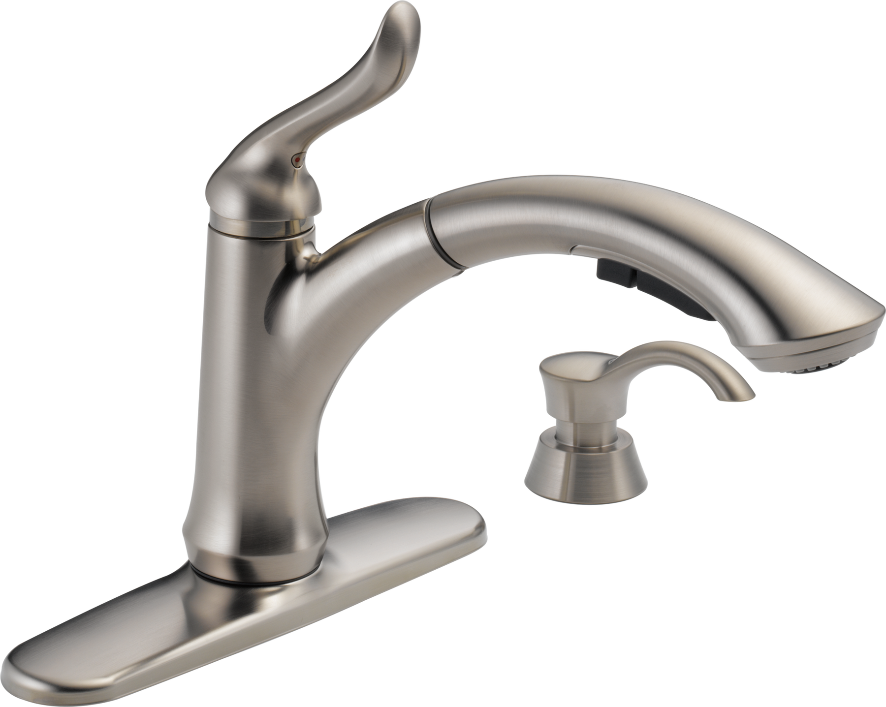 Single Handle Pull-Out Kitchen Faucet with Soap Dispenser in