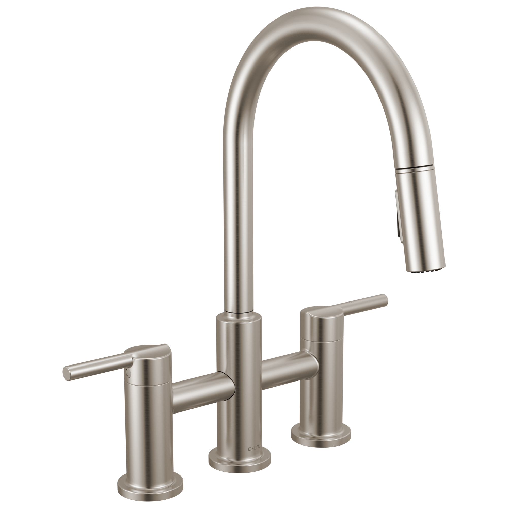 Delta Nicoli™ Pull-Down Bridge Kitchen Faucet - Two Handle - 1.8 GPM in Stainless