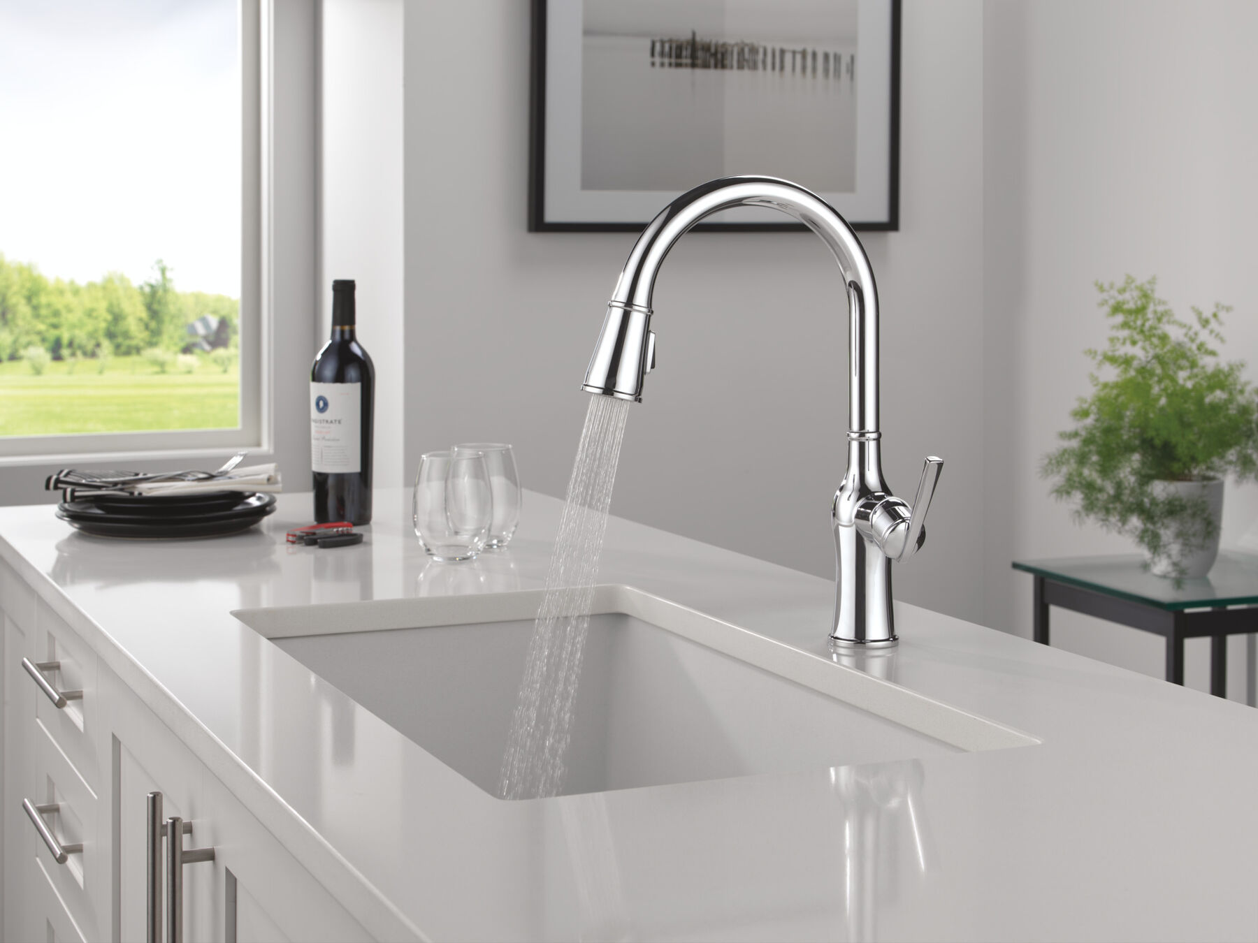 Single Handle Pull-Down Kitchen Faucet, image 8