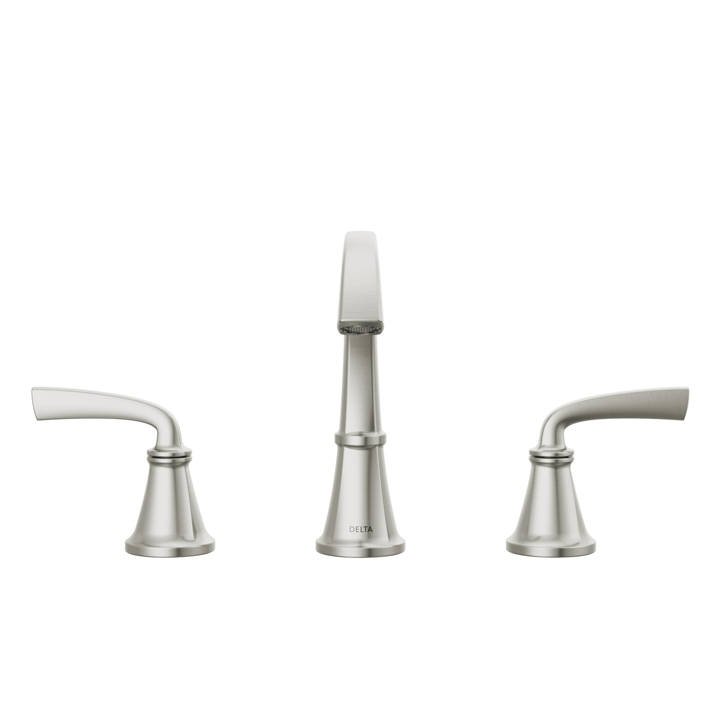 SP シルバーブレット&トリプルフェイス Two Handle Widespread Bathroom Faucet in Spotshield Brushed Nickel