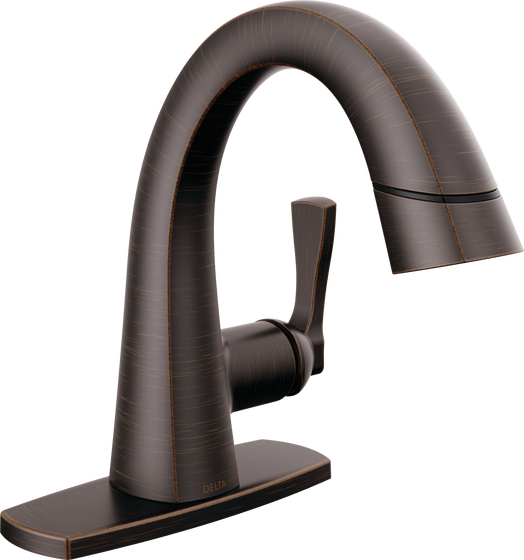 Single Handle Pull Down Bathroom Faucet in Bronze 577RBPDDST