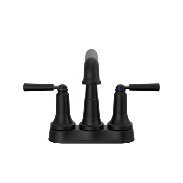 Two Handle Centerset Bathroom Faucet in Matte Black 2536BLMPUDST