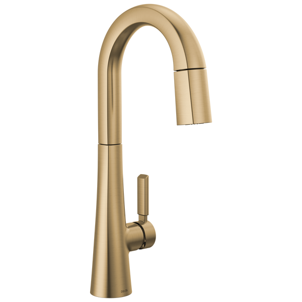 Single Handle Pull-Down Bar/Prep Faucet in Lumicoat® Champagne  