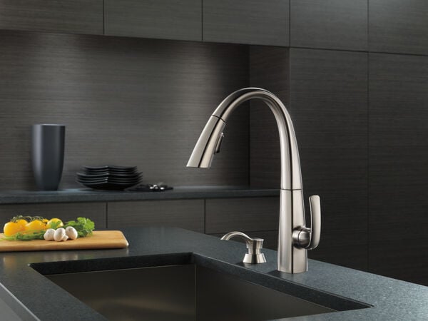 Single Handle Pull-Down Kitchen Faucet in Stainless 19936 ...