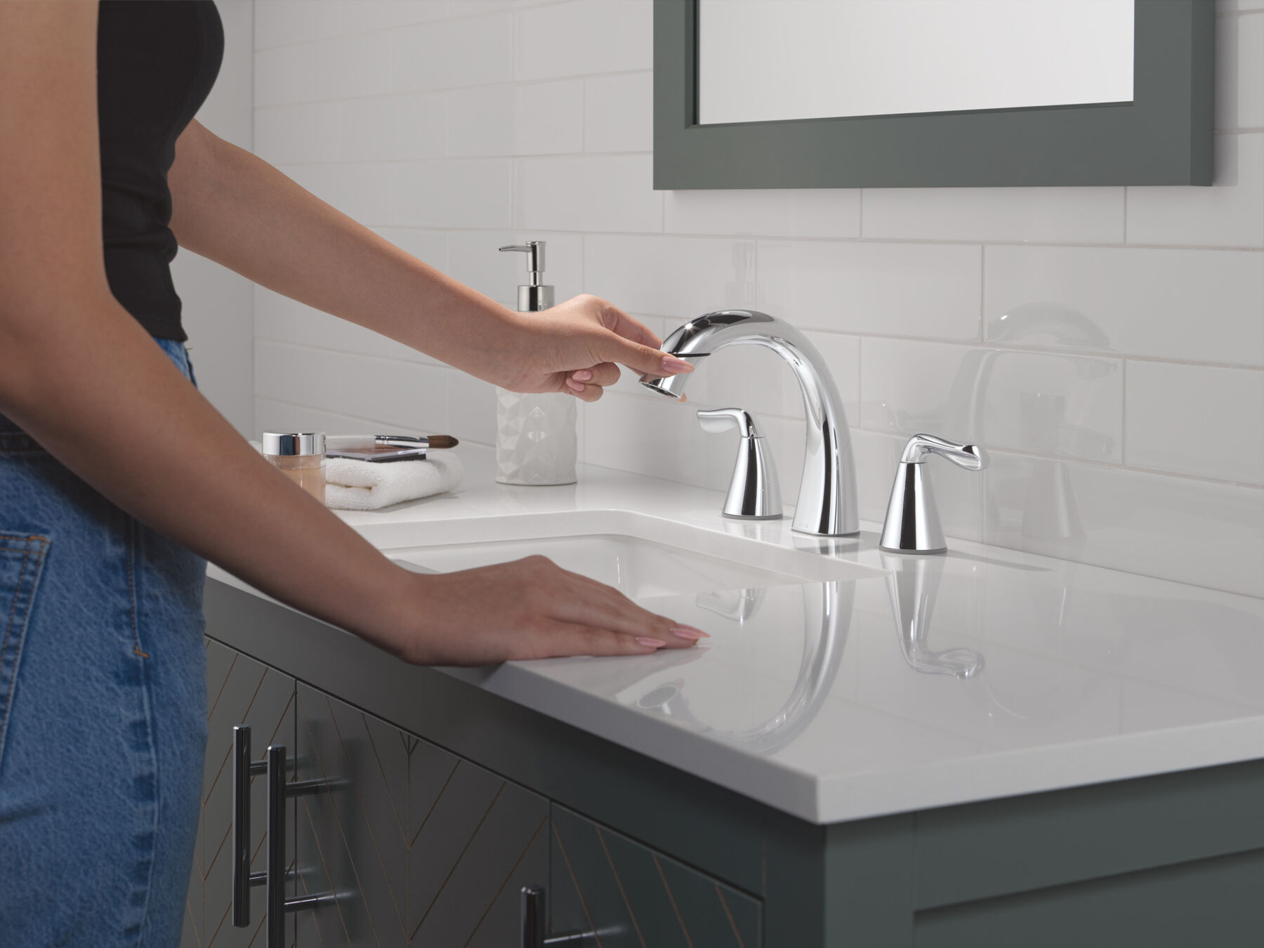 Two Handle Widespread Pull-Down Bathroom Faucet, image 6