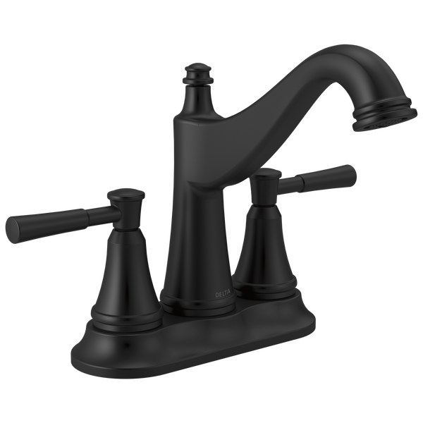 Two Handle Centerset Bathroom Faucet in Matte Black 25777LF-BL  